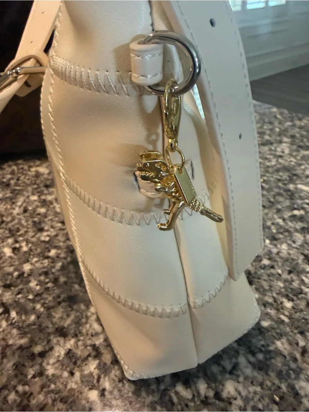 Gold-tone T-Rex 🦖 Dinosaur Charm Keyring
